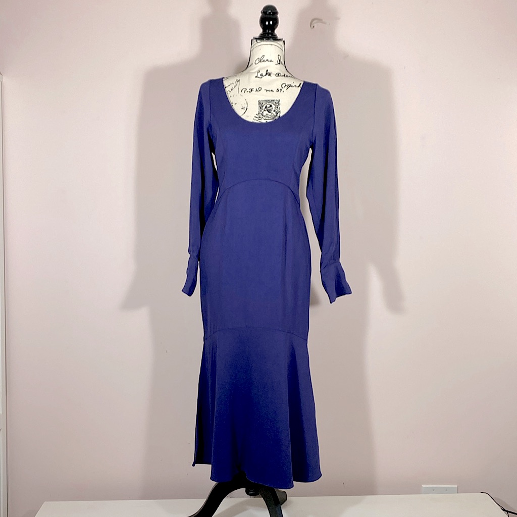 Nordstrom Royal Blue Long Sleeve Midi Dress